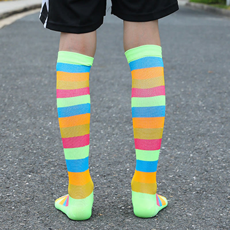 Chaussettes hautes à rayures arc-en-ciel (6 paires) - image 2