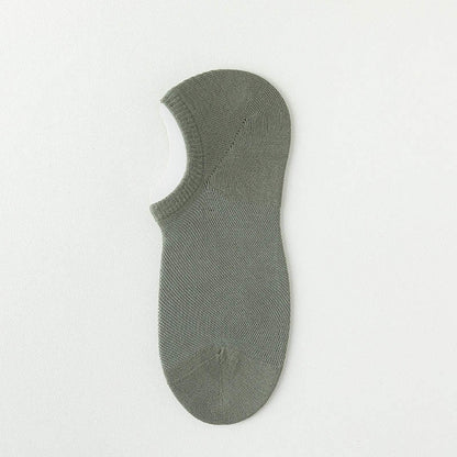 Chaussettes d'été invisibles de couleur unie grande taille (7 paires)
