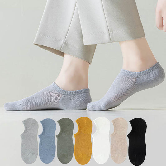 Chaussettes d'été invisibles de couleur unie grande taille (7 paires)