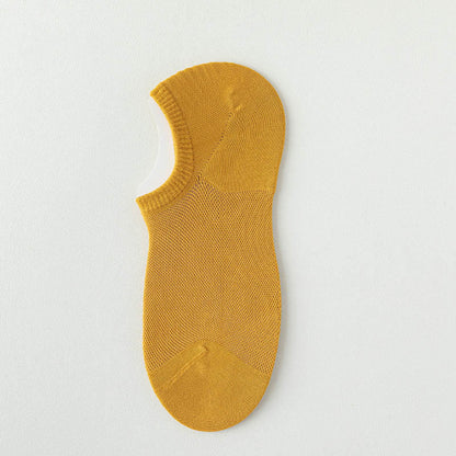 Chaussettes d'été invisibles de couleur unie grande taille (7 paires)