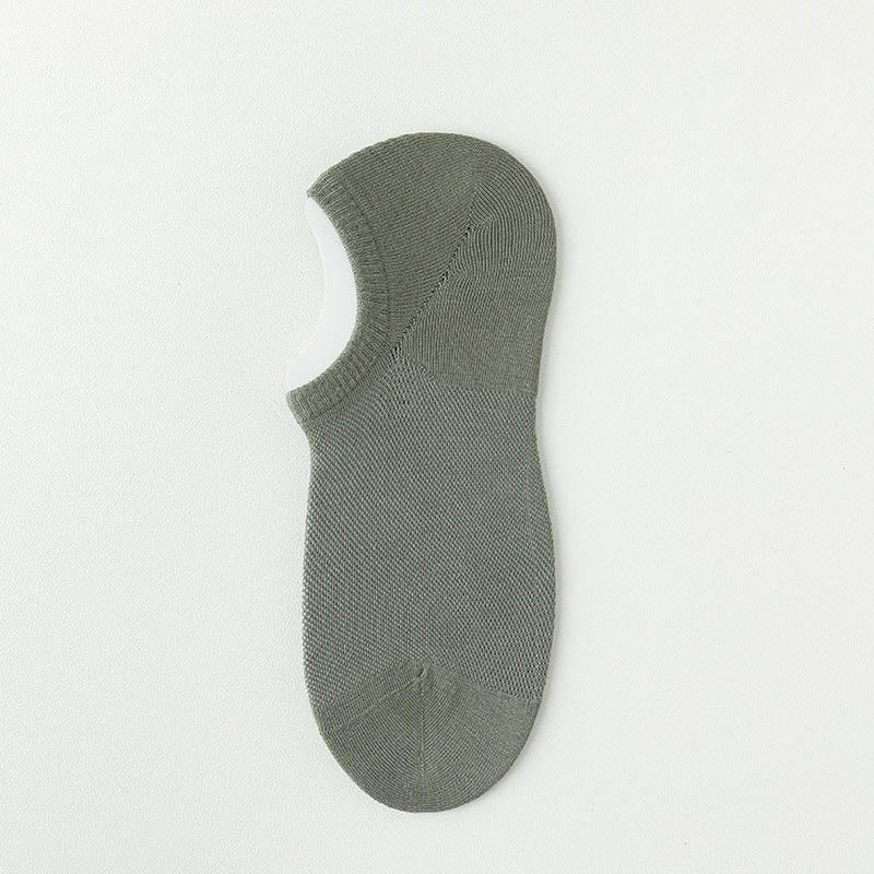 Chaussettes invisibles d'été unies (7 paires) - Vert armée - EU38-44 (US5-10) - image 7