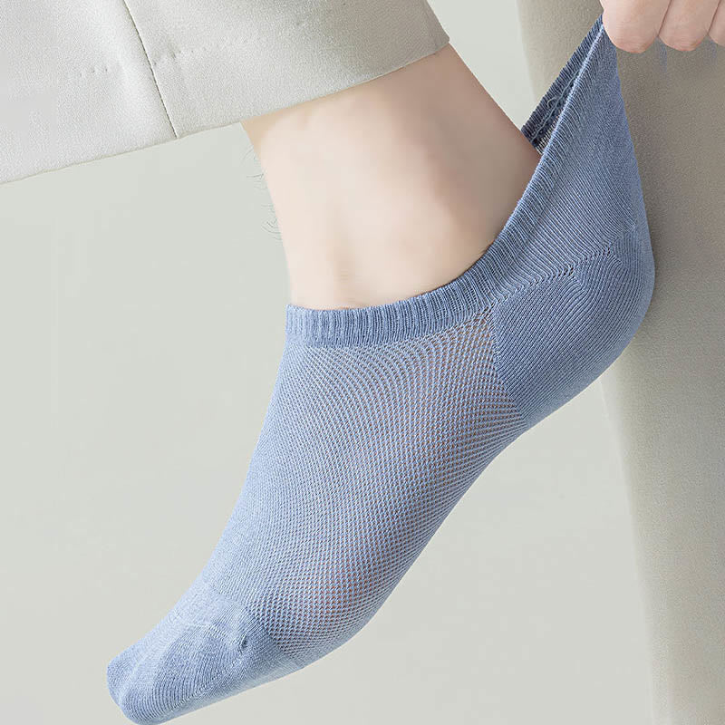 Chaussettes d'été invisibles de couleur unie grande taille (7 paires)