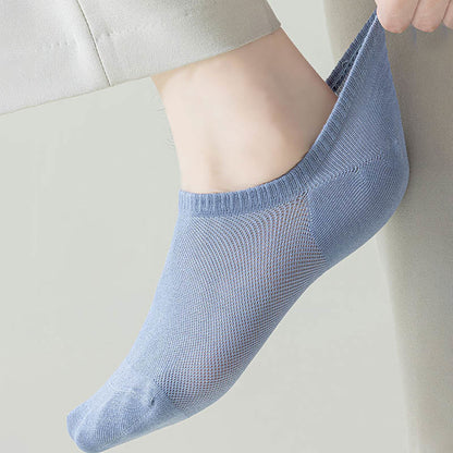 Chaussettes d'été invisibles de couleur unie grande taille (7 paires)