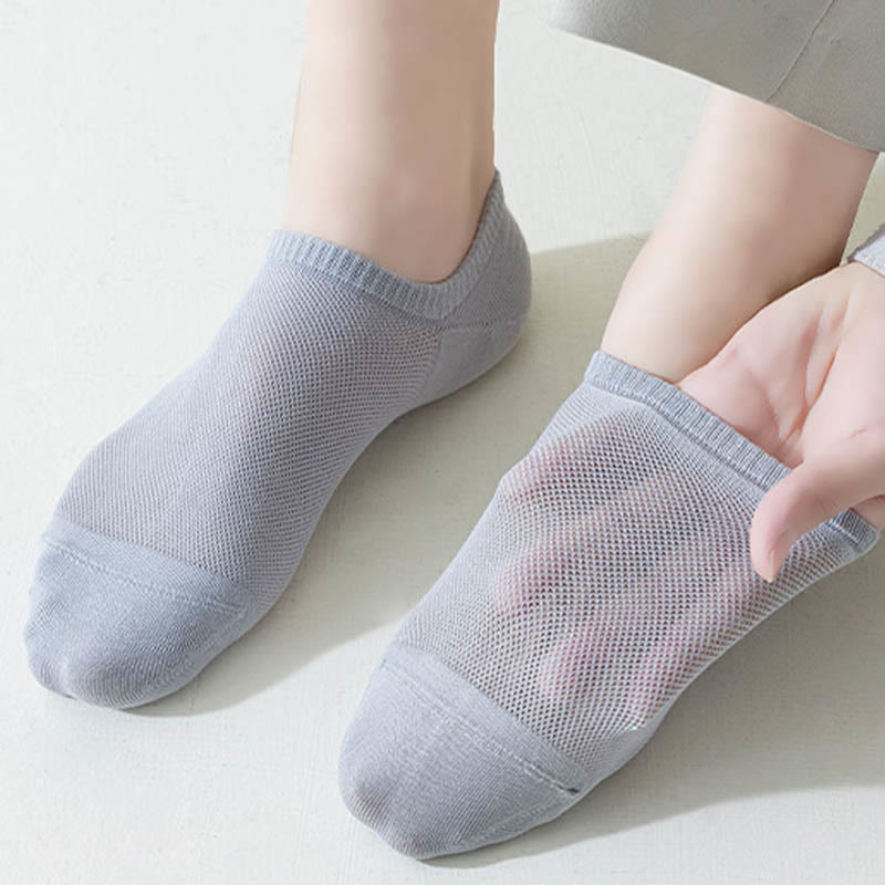 Chaussettes d'été invisibles de couleur unie grande taille (7 paires)
