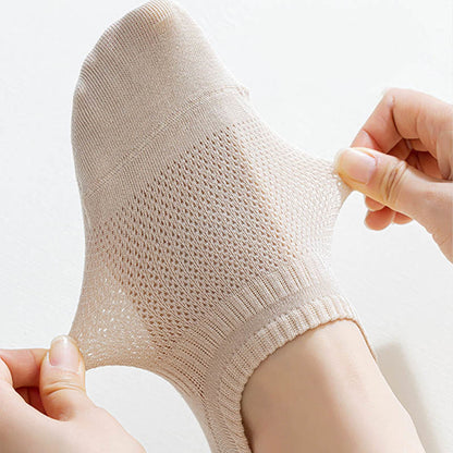 Chaussettes d'été invisibles en maille grande taille (5 paires)