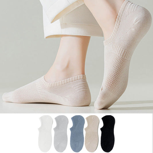 Chaussettes d'été invisibles en maille grande taille (5 paires)