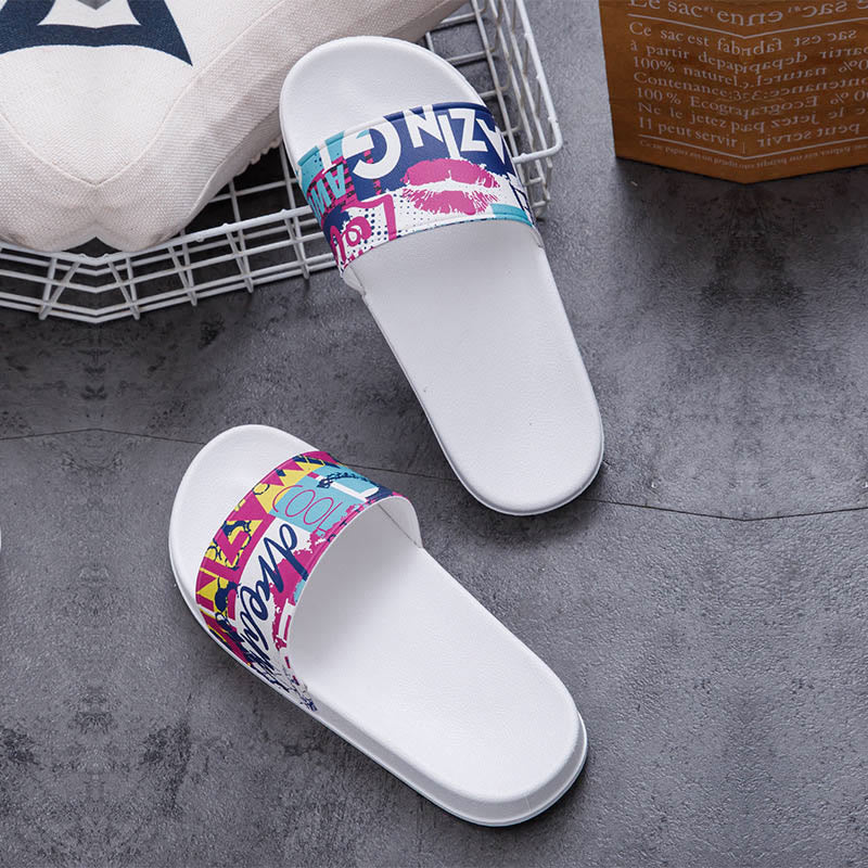 Claquettes graffiti grande taille (2 paires) - Blanc - 3XL - image 2