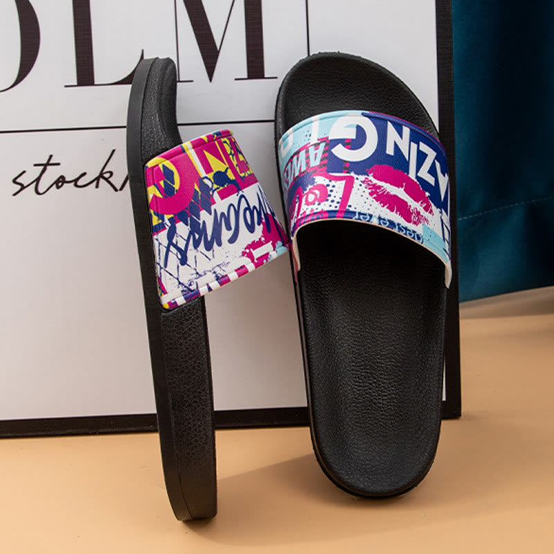 Claquettes graffiti grande taille (2 paires)