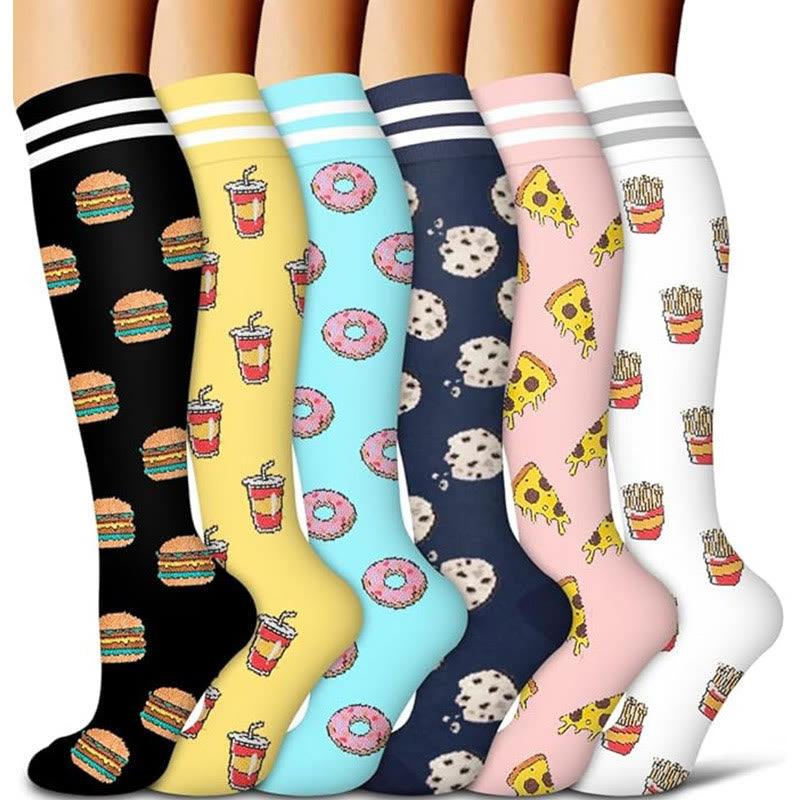 Chaussettes de compression Hamburger Frites (6 paires) - image 0