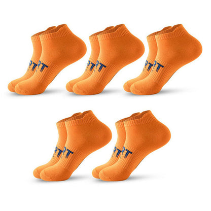 Chaussettes de compression respirantes et rembourrées grande taille (5 paires) - Orange - EU38-45 (US5-11) - image 3