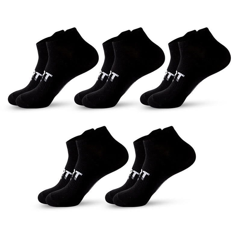 Chaussettes de compression respirantes et rembourrées grande taille (5 paires) - Noir - EU38-45 (US5-11) - image 6