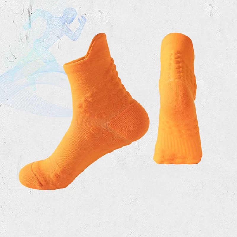 Chaussettes de compression antidérapantes à pois grande taille (5 paires) - Orange - EU38-44 (US5-10) - image 4
