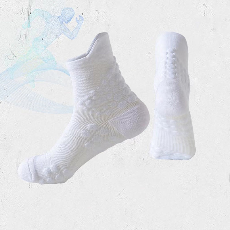 Chaussettes de compression antidérapantes à pois grande taille (5 paires) - Blanc - EU38-44 (US5-10) - image 2