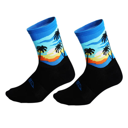 Chaussettes de compression grande taille motif cocotier (4 paires)
