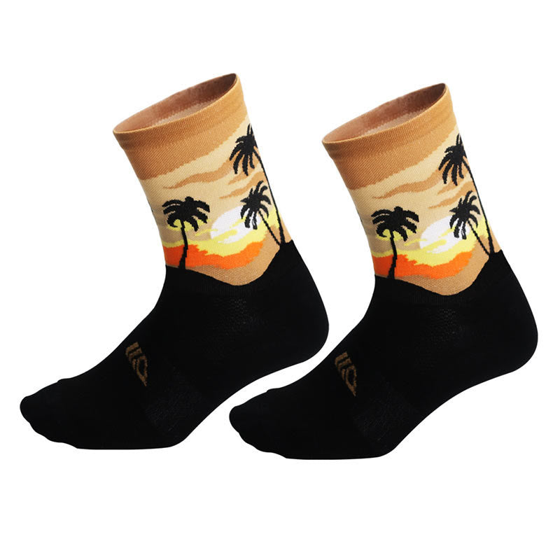 Chaussettes de compression grande taille motif cocotier (4 paires)