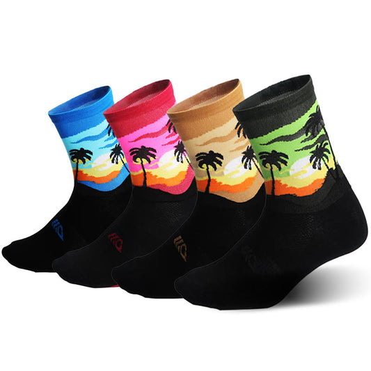 Chaussettes de compression grande taille motif cocotier (4 paires) - Multicolore - EU39-46 (US6-12) - image 0