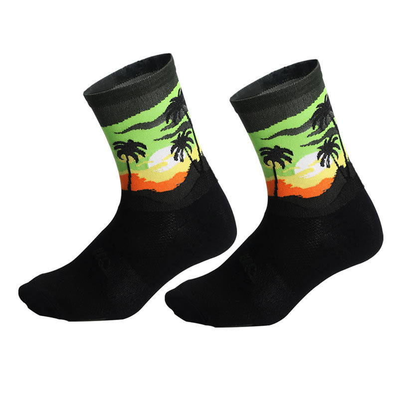 Chaussettes de compression grande taille motif cocotier (4 paires)