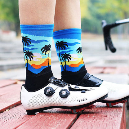 Chaussettes de compression grande taille motif cocotier (4 paires)