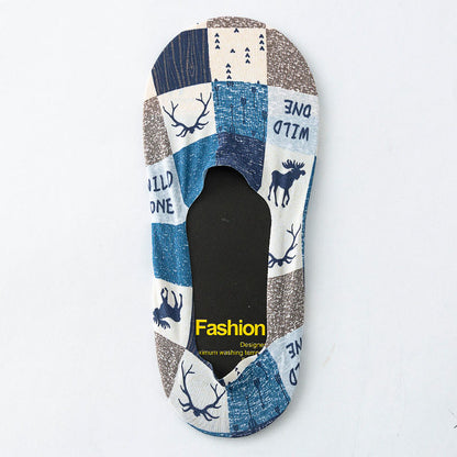 Chaussettes invisibles à imprimé animal (5 paires) - image 1