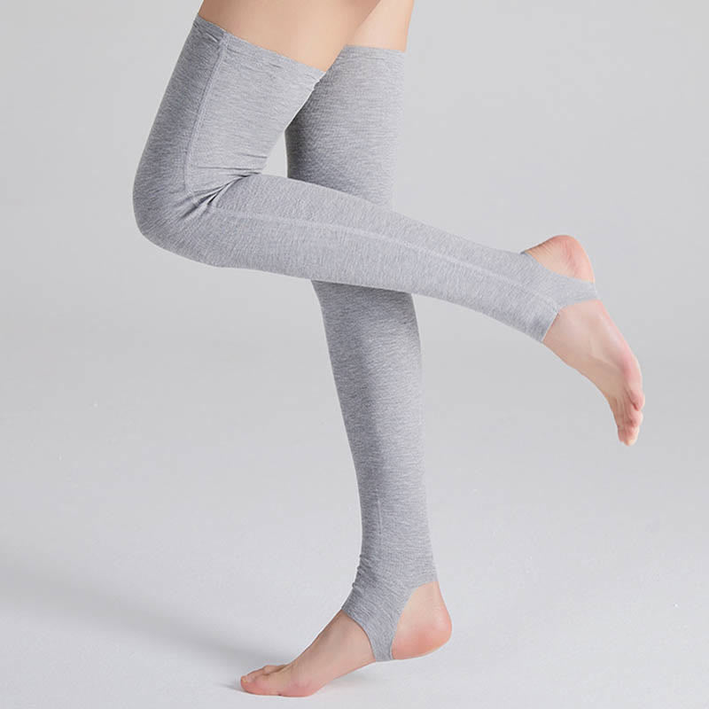 Chaussettes de compression hautes en modal respirant - Gris clair - XL - image 1