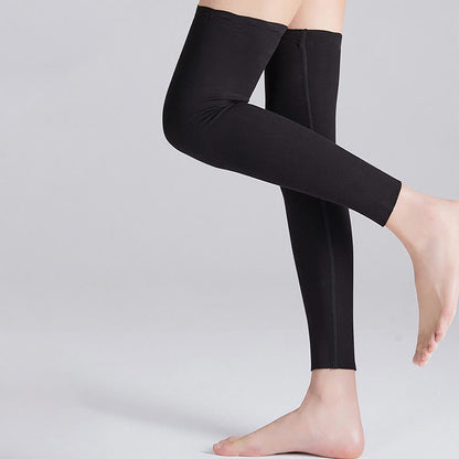 Manchons de compression respirants en modal de couleur unie pour cuisses - Noir - XL - image 1