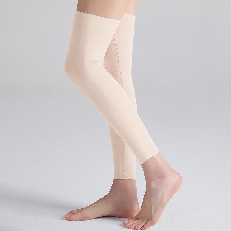 Manchons de compression respirants en modal de couleur unie pour cuisses - Beige - XL - image 5
