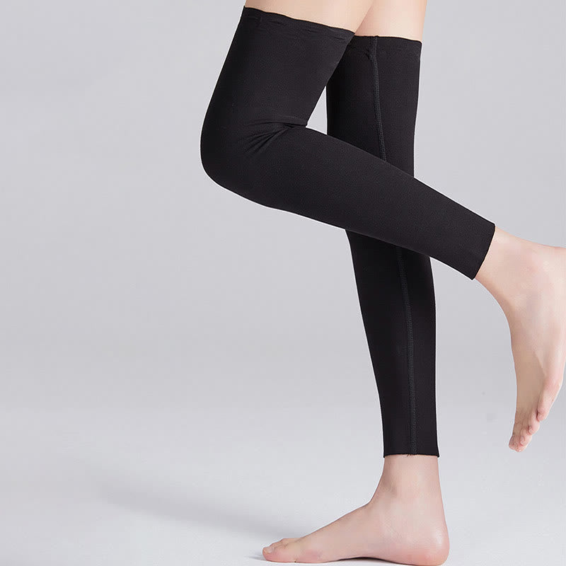 Manchons de compression respirants en modal de couleur unie pour cuisses - Noir - XL - image 1