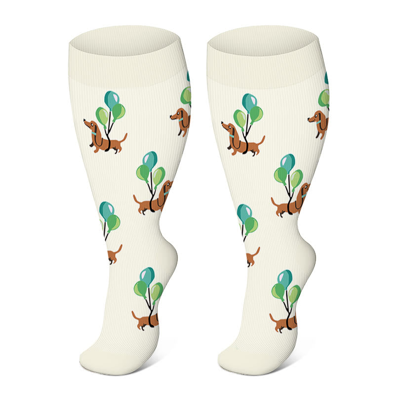Chaussettes de compression Plusock grandes tailles à motifs colorés - image 4