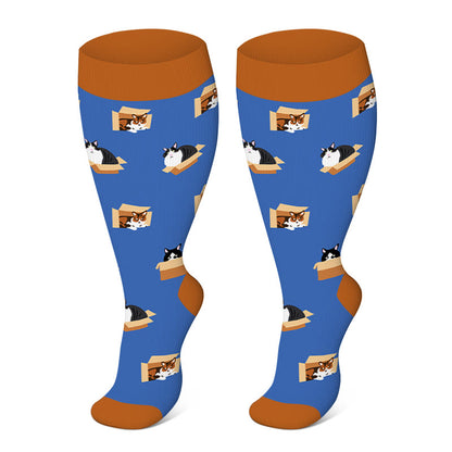 Chaussettes de compression à motifs colorés grande taille 2XL-4XL - image 6