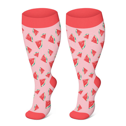 Chaussettes de compression Plusock grandes tailles à motifs colorés - image 2