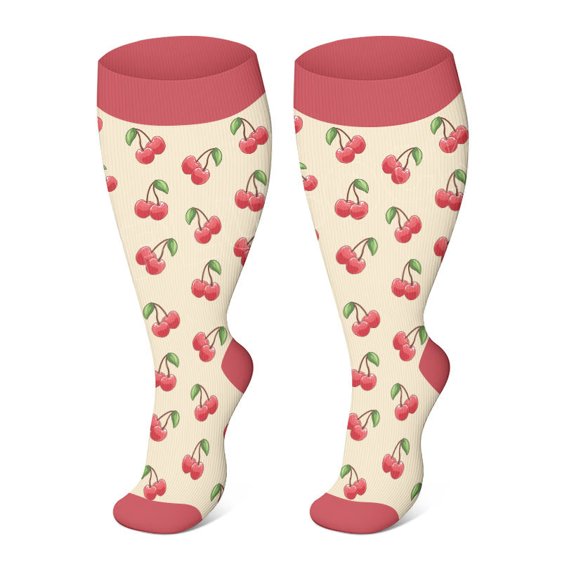 Chaussettes de compression Plusock grandes tailles à motifs colorés - image 1