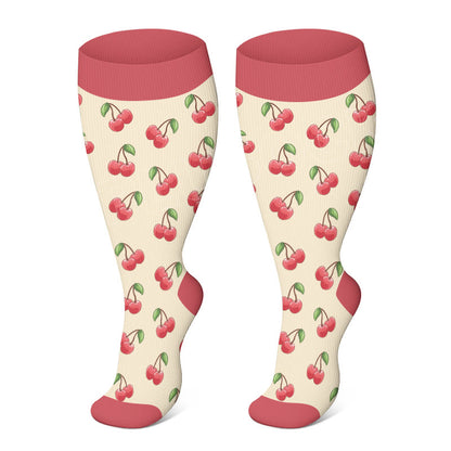 Chaussettes de compression Plusock grandes tailles à motifs colorés - image 1