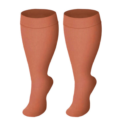 Chaussettes de compression noires et roses grandes tailles - Orange - 4XL - image 7