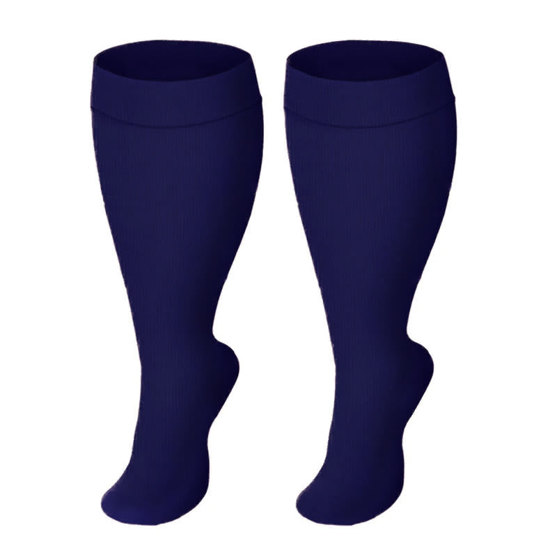 Chaussettes de compression Plusock grandes tailles noires et roses - Bleu marine - 4XL - image 6