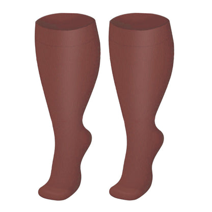 Chaussettes de compression de couleur unie grande taille 2XL-4XL