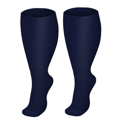 Chaussettes de compression de couleur unie grande taille 2XL-4XL