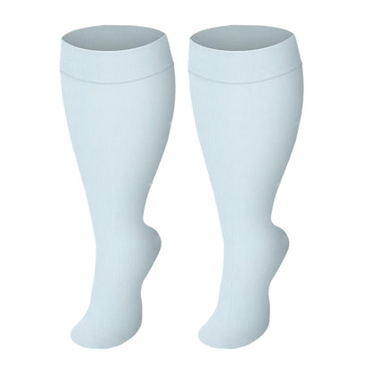 Chaussettes de compression de couleur unie grande taille 2XL-4XL