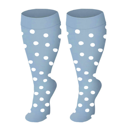 Chaussettes de compression de couleur unie grande taille 2XL-4XL