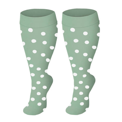 Chaussettes de compression de couleur unie grande taille 2XL-4XL