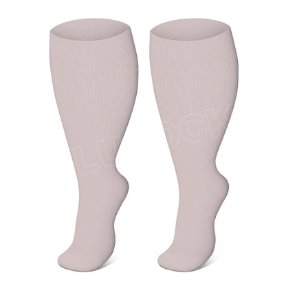 Chaussettes de compression violettes, marron et bleues grande taille