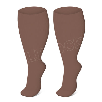 Chaussettes de compression violettes, marron et bleues grande taille