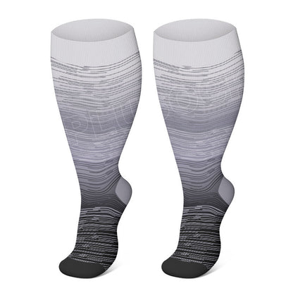 Chaussettes de compression violettes, marron et bleues grande taille