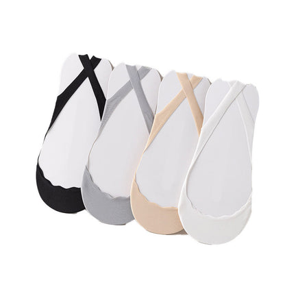 Chaussettes rembourrées invisibles de couleur unie grande taille (8 paires)