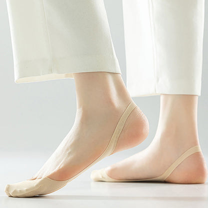 Chaussettes rembourrées invisibles de couleur unie grande taille (8 paires)