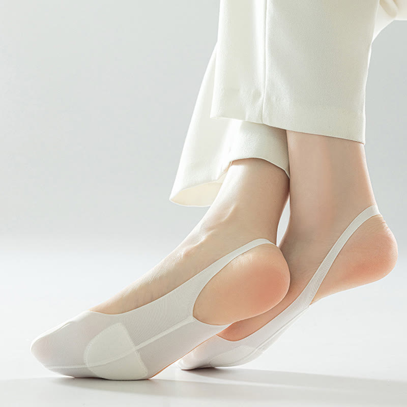 Chaussettes invisibles rembourrées de couleur unie (8 paires) - image 7