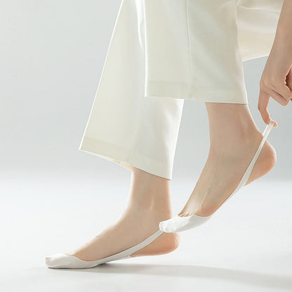 Chaussettes rembourrées invisibles de couleur unie grande taille (8 paires)