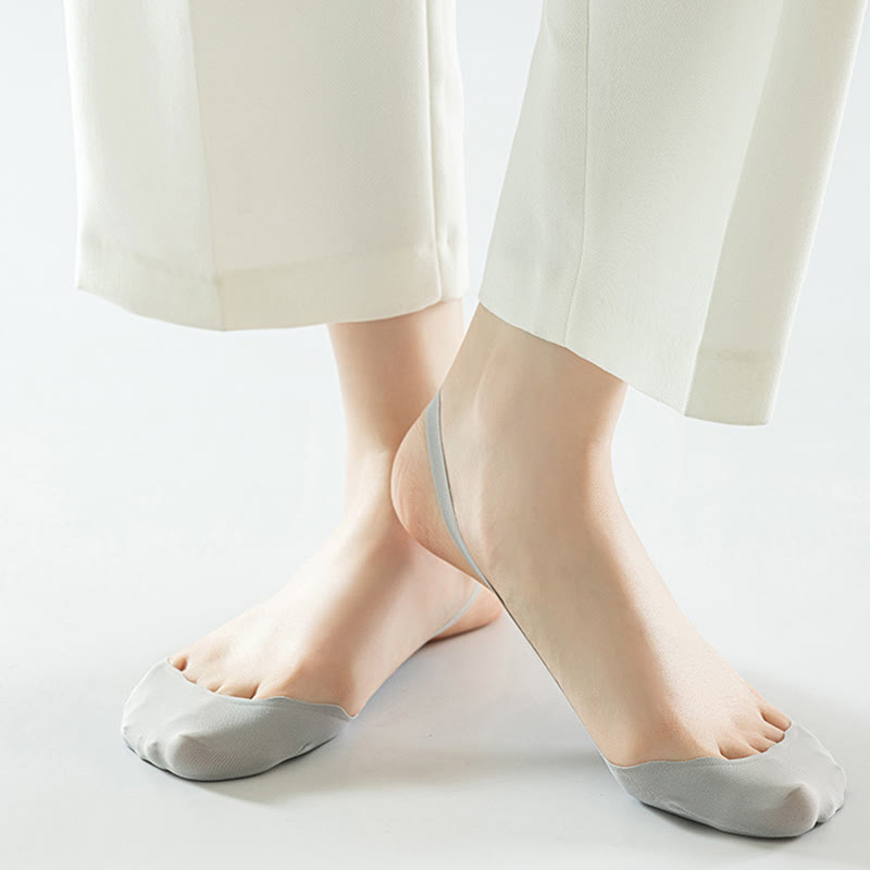 Chaussettes rembourrées invisibles de couleur unie grande taille (8 paires)