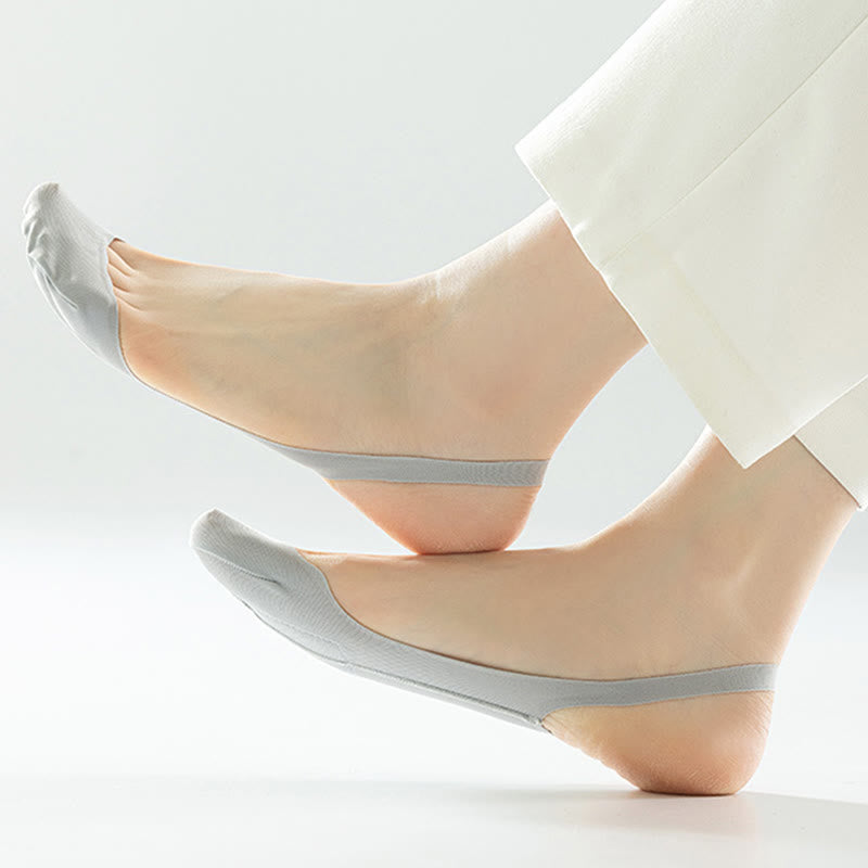 Chaussettes invisibles rembourrées de couleur unie (8 paires) - image 4