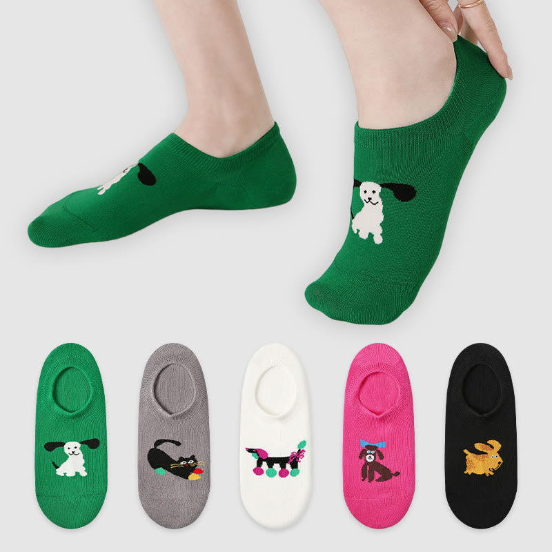 Chaussettes invisibles colorées grande taille pour chat et chien (5 paires) - image 1