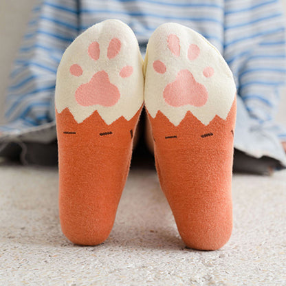Chaussettes invisibles à imprimé empreintes de chat grande taille (5 paires) - image 8